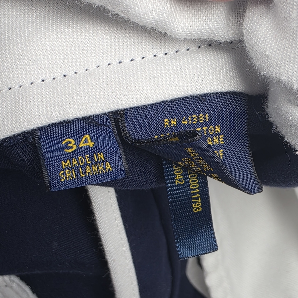 Polo Ralph Lauren Shorts Men 34 Navy Blue Twill Stretch Fit 8" Golf Chino - Picture 5 of 6